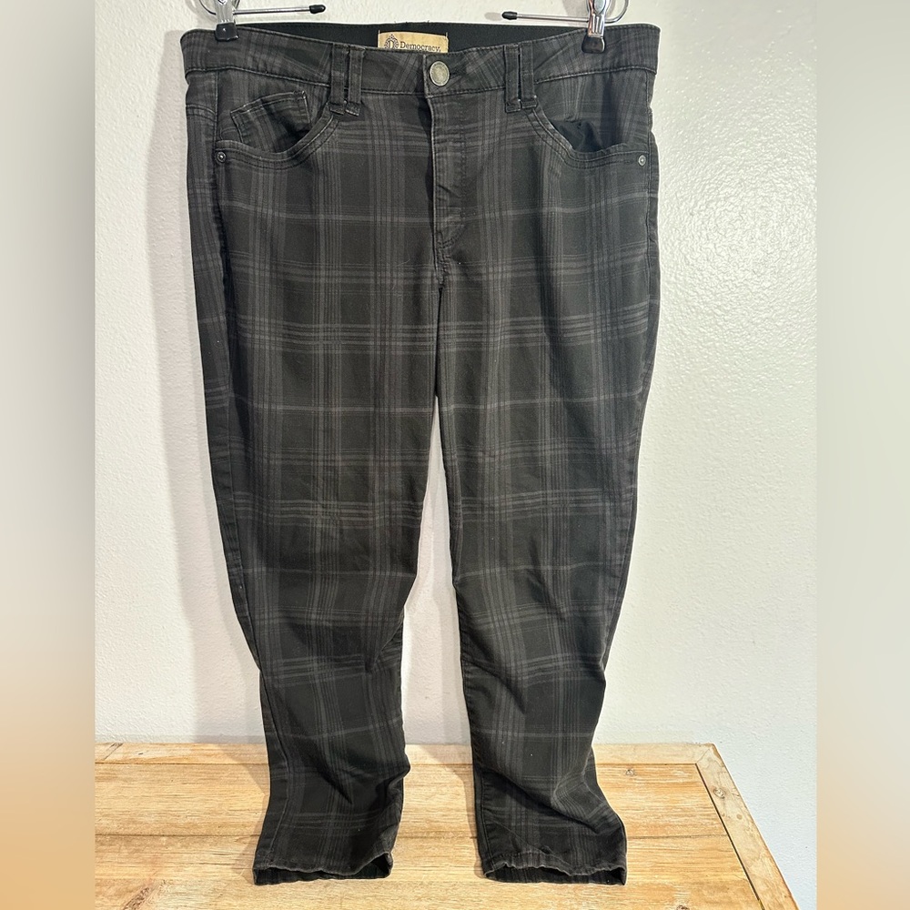 Democracy Black Plaid Pants